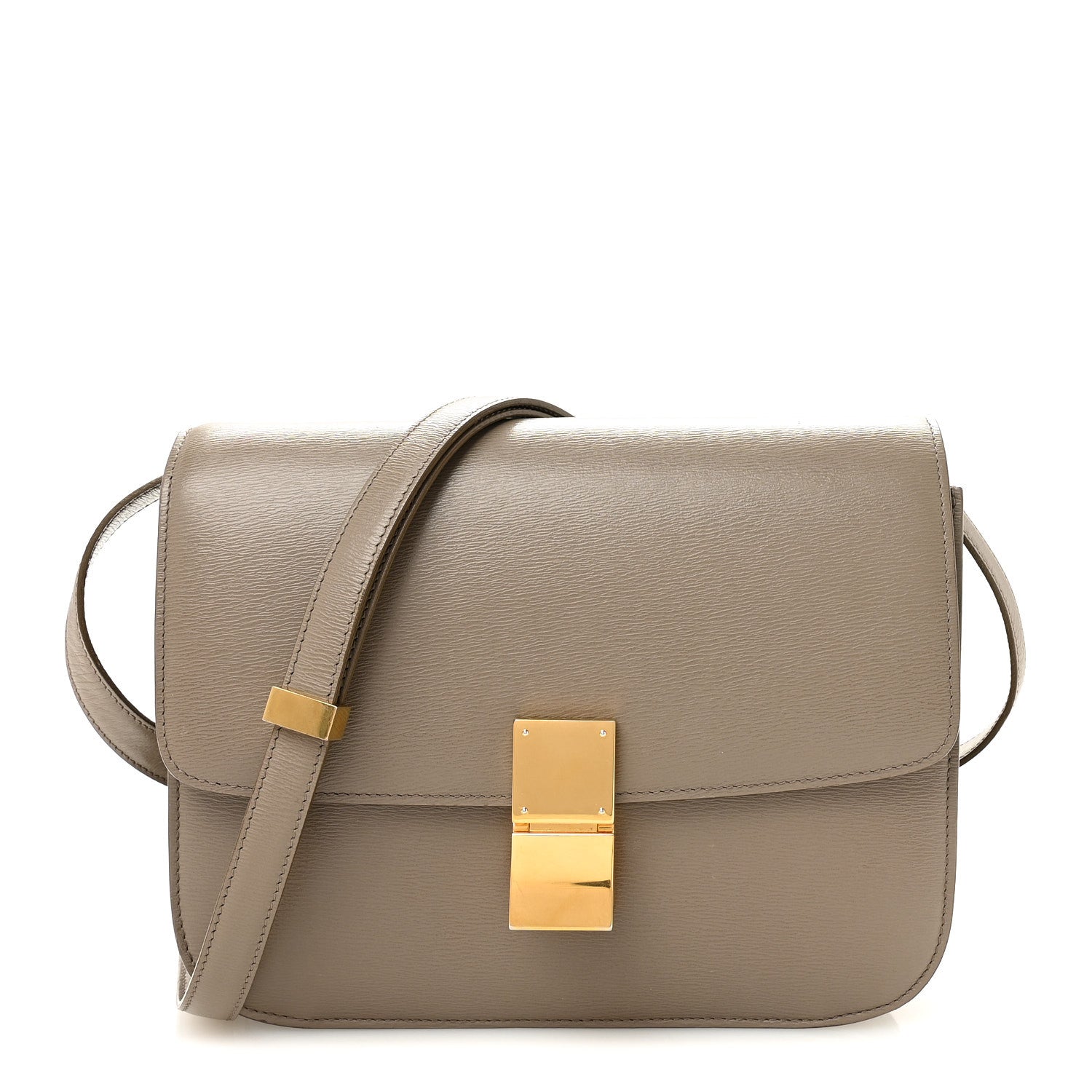 Liege Calfskin Medium Classic Box Flap Bag Souris