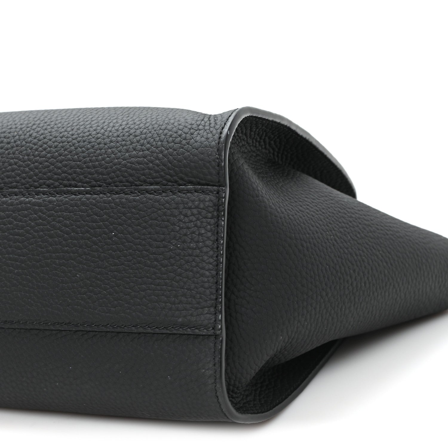 Grained Calfskin Marlo 12 Tote Bag Black Black