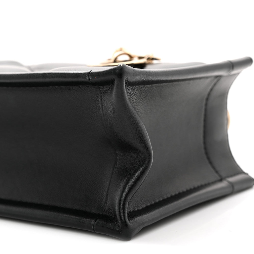 Calfskin Macrocannage Mini Book Tote Black