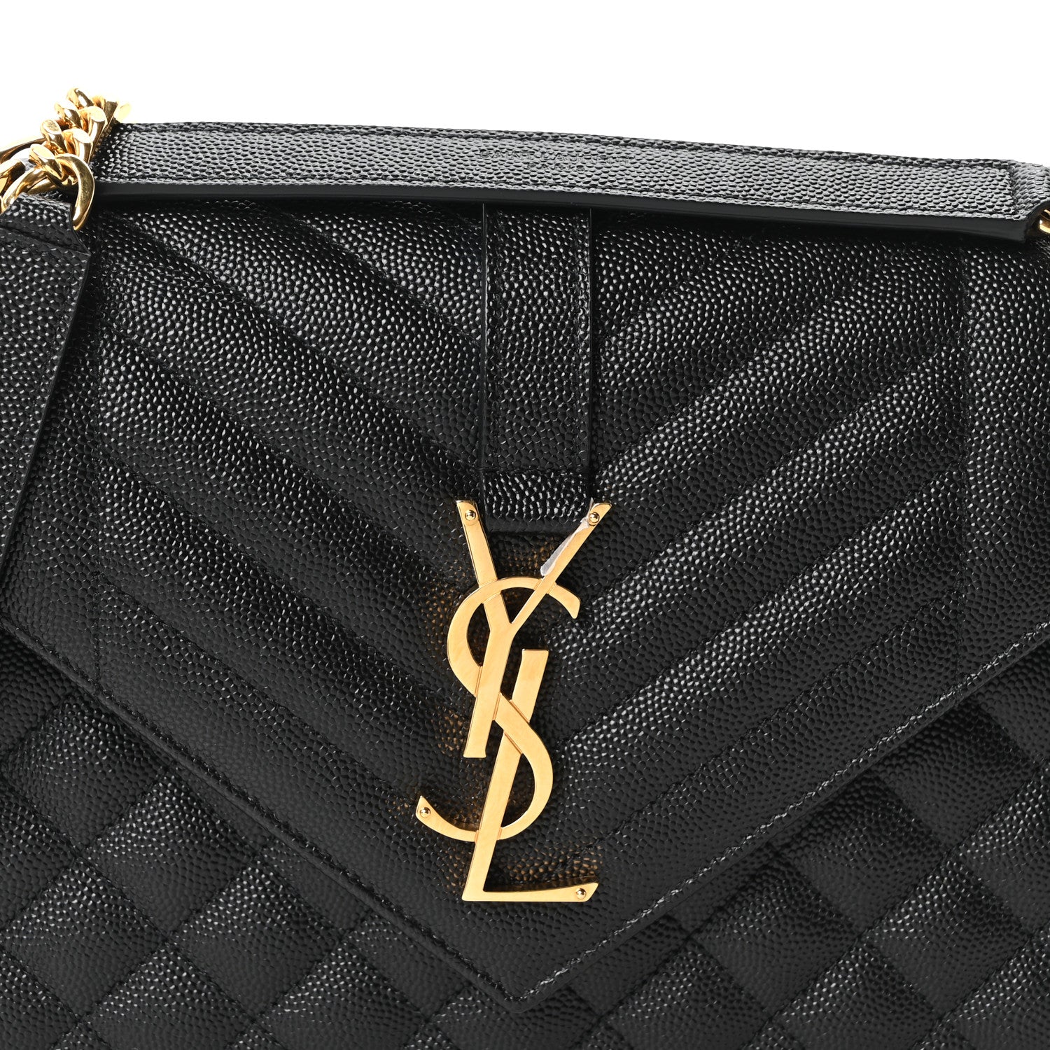 Lambskin Mixed Matelasse Triquilt Medium Monogram Satchel Black