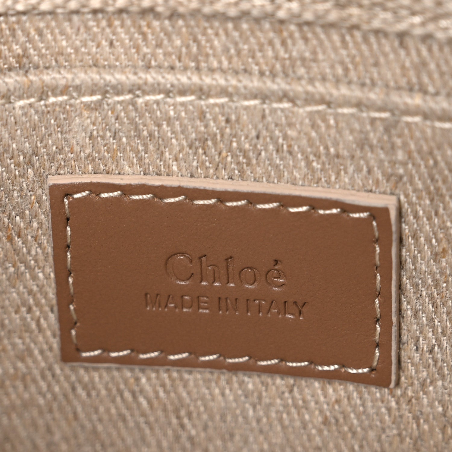 Linen Calfskin Mini Woody Ribbon Tote With Strap Blushy Beige