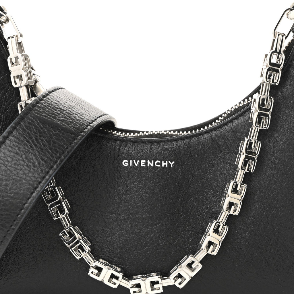 Smooth Calfskin Mini Moon Cut Out Shoulder Bag Black
