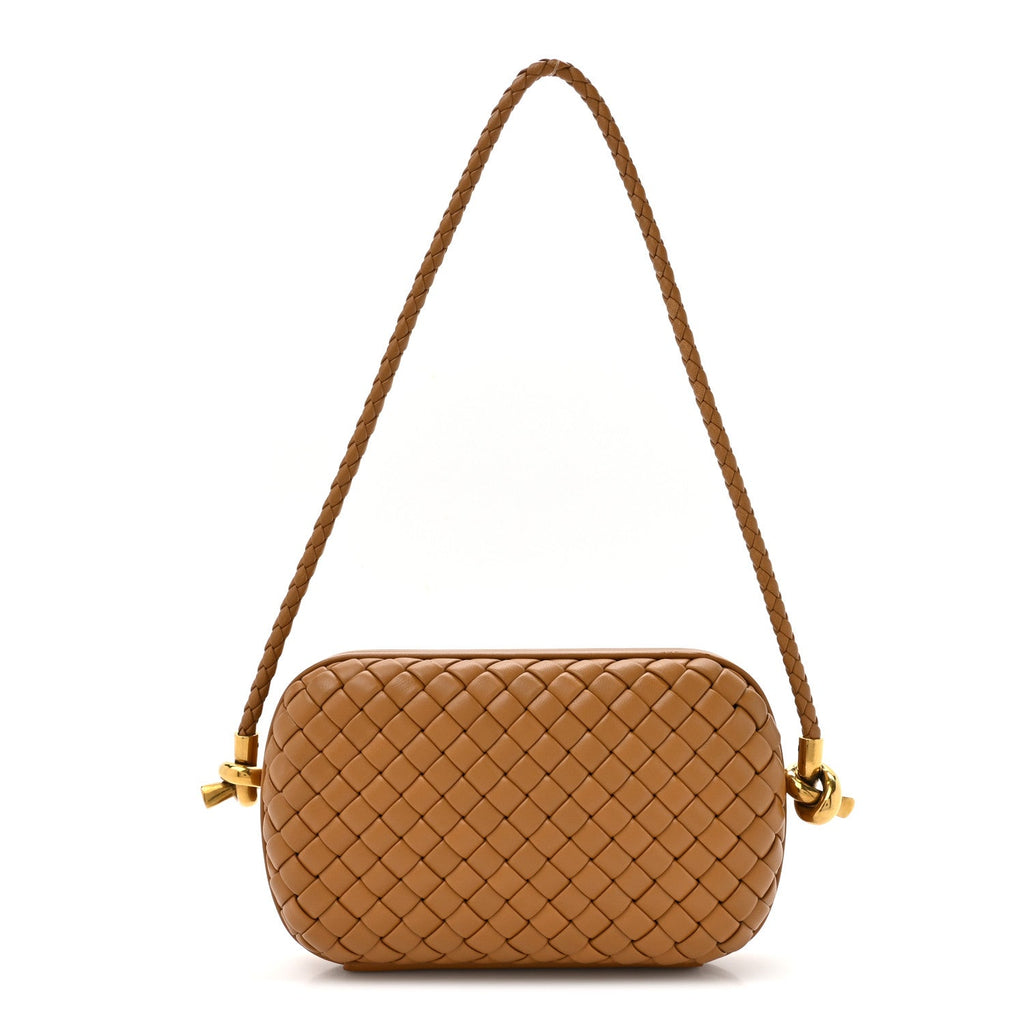 Calfskin Intrecciato Knot On Strap Camel