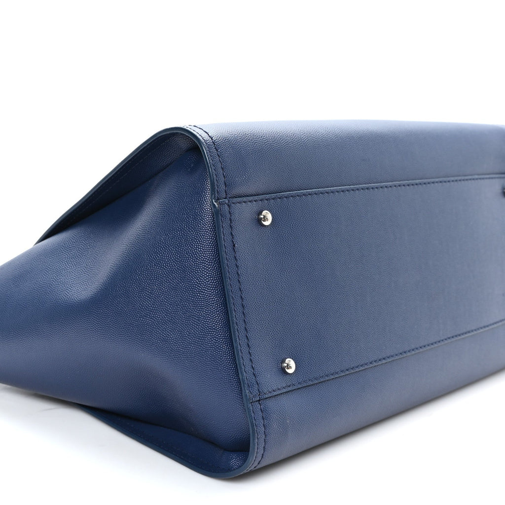 Caviar Large Studded Deauville Tote Navy