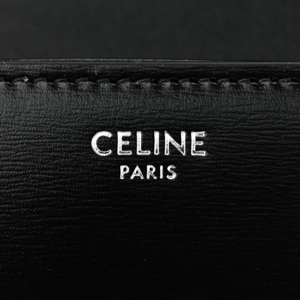 Shiny Calfskin Triomphe Chain Shoulder Bag Black