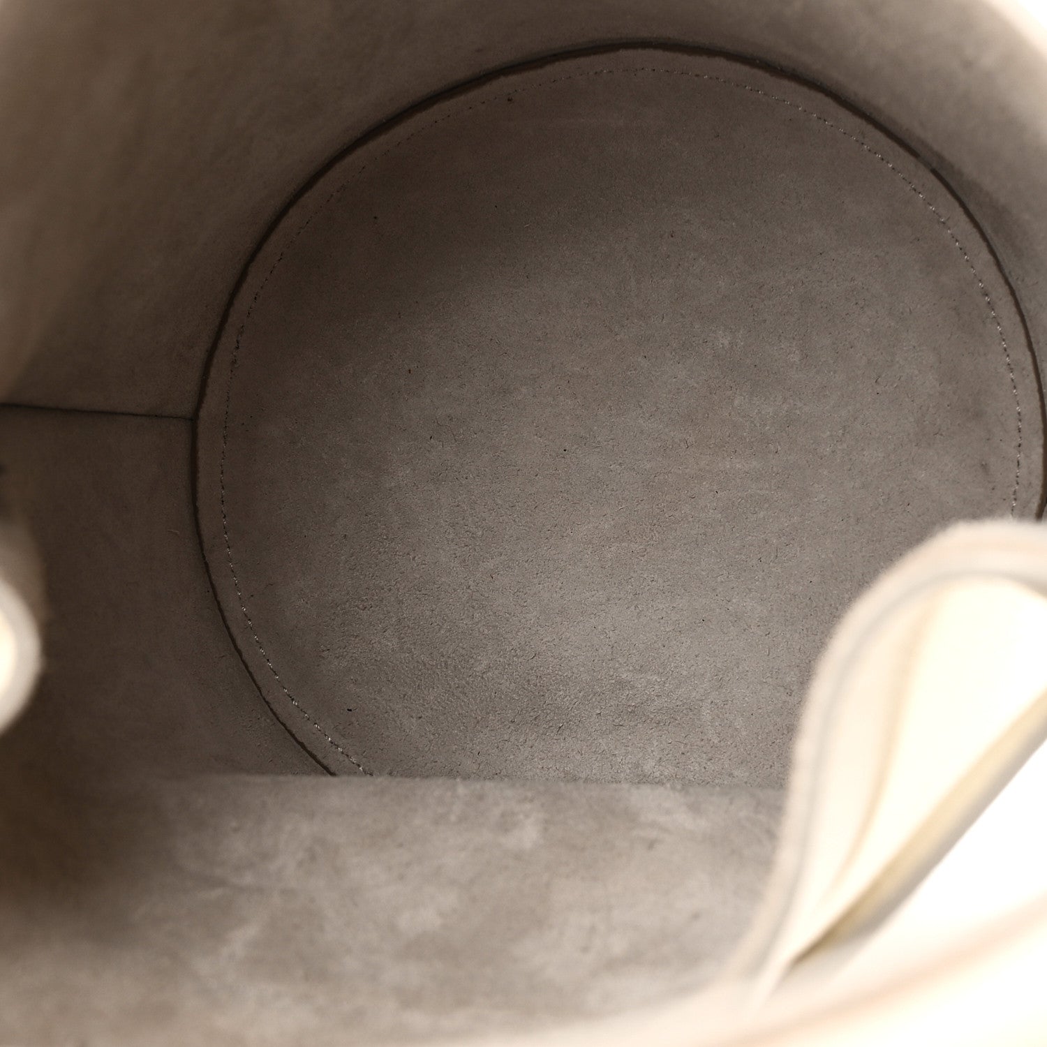Supple Grained Calfskin Nano Big Bag Bucket White