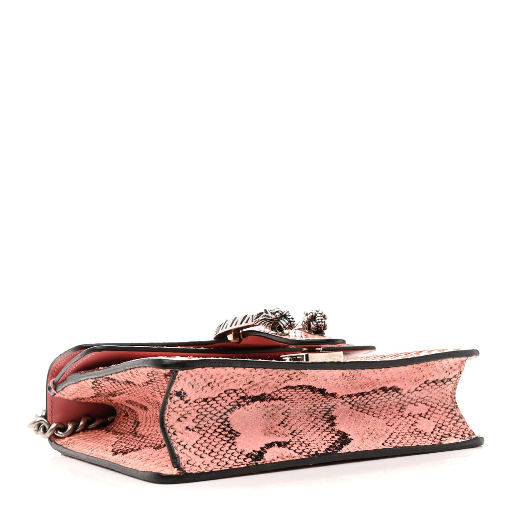 Snakeskin Enamel Mini Dionysus Shoulder Bag Pastel Pink