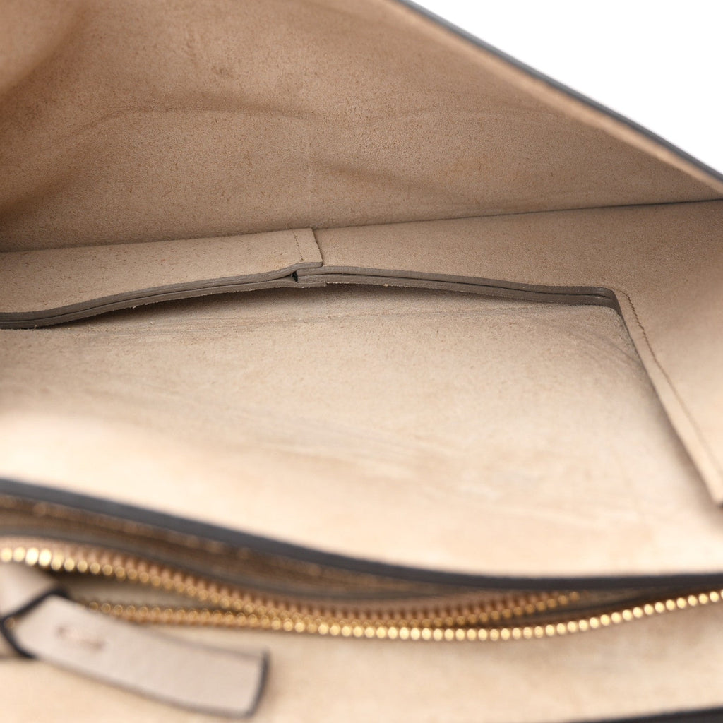 Calfskin Suede Medium Faye Shoulder Bag Motty Grey