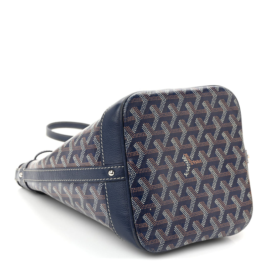 Goyardine Petit Flot Bucket Bag PM Navy