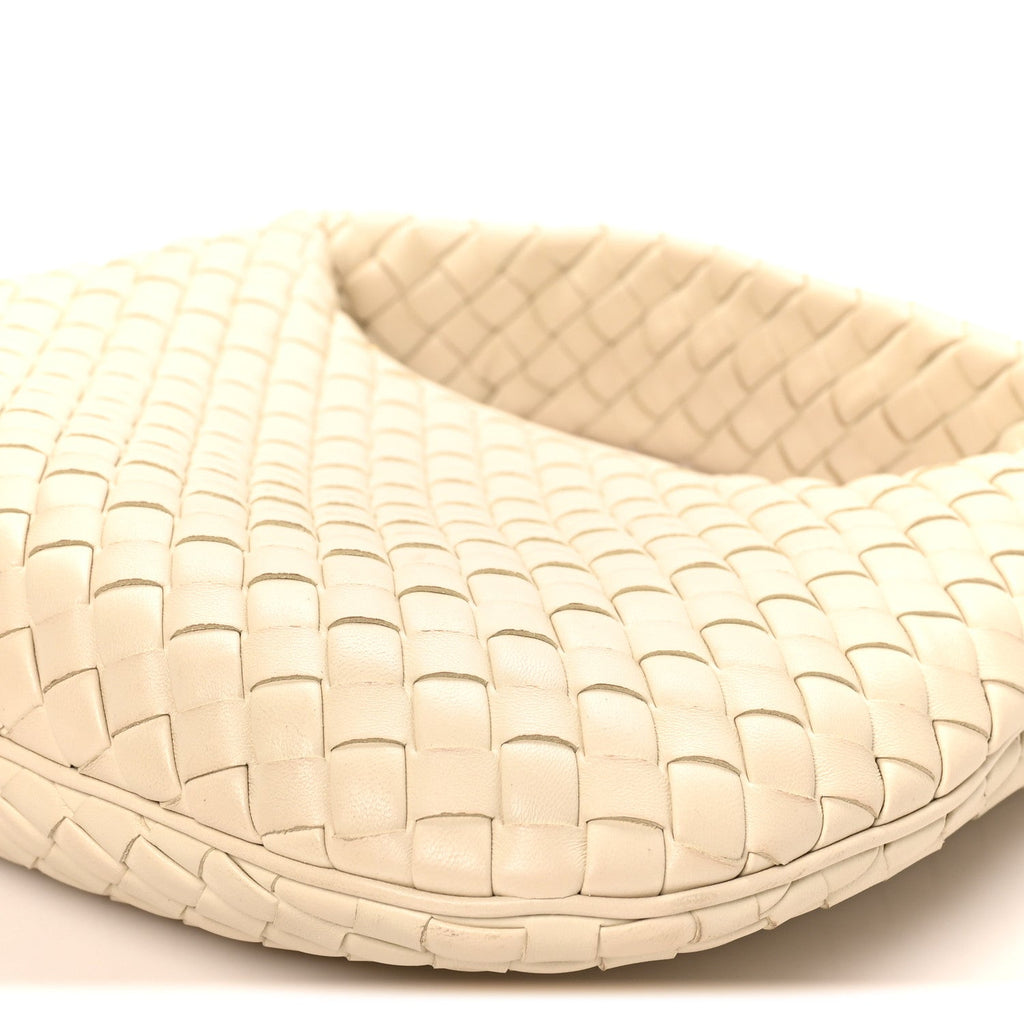 Supple Nappa Intrecciato Padded Small Veneta Hobo Sea Salt