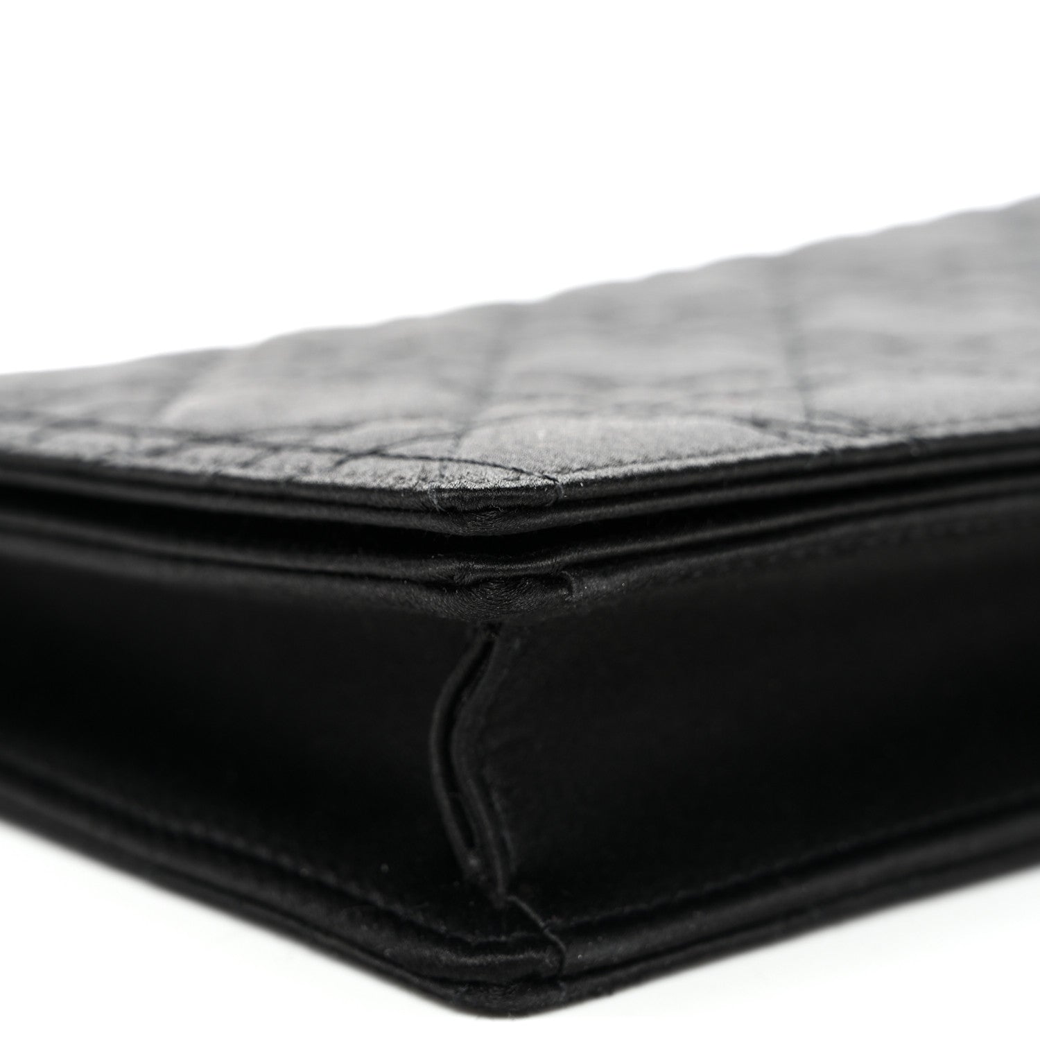 Satin Cannage Lady Dior Convertible Clutch Black