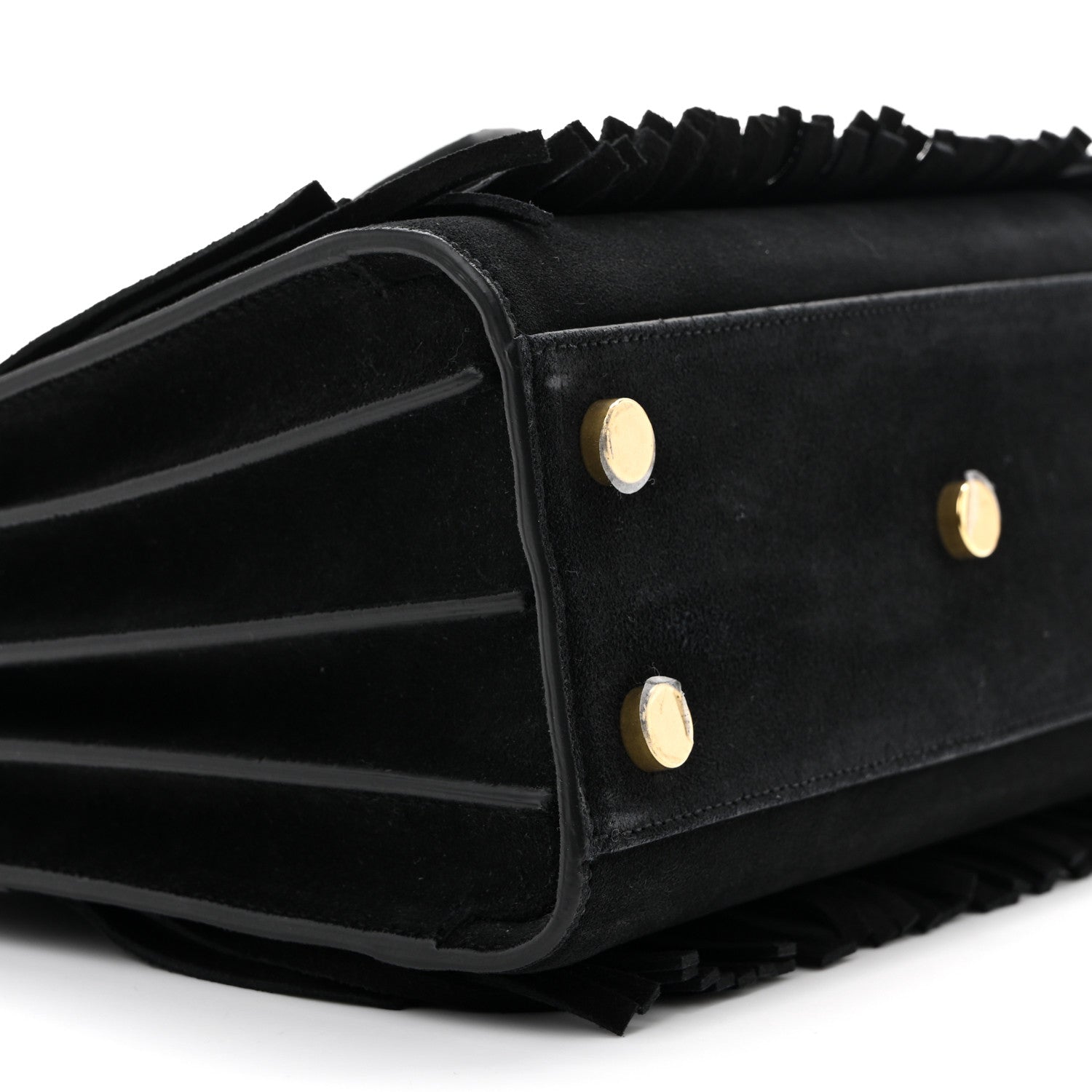 Suede Fringe Nano Sac De Jour Black