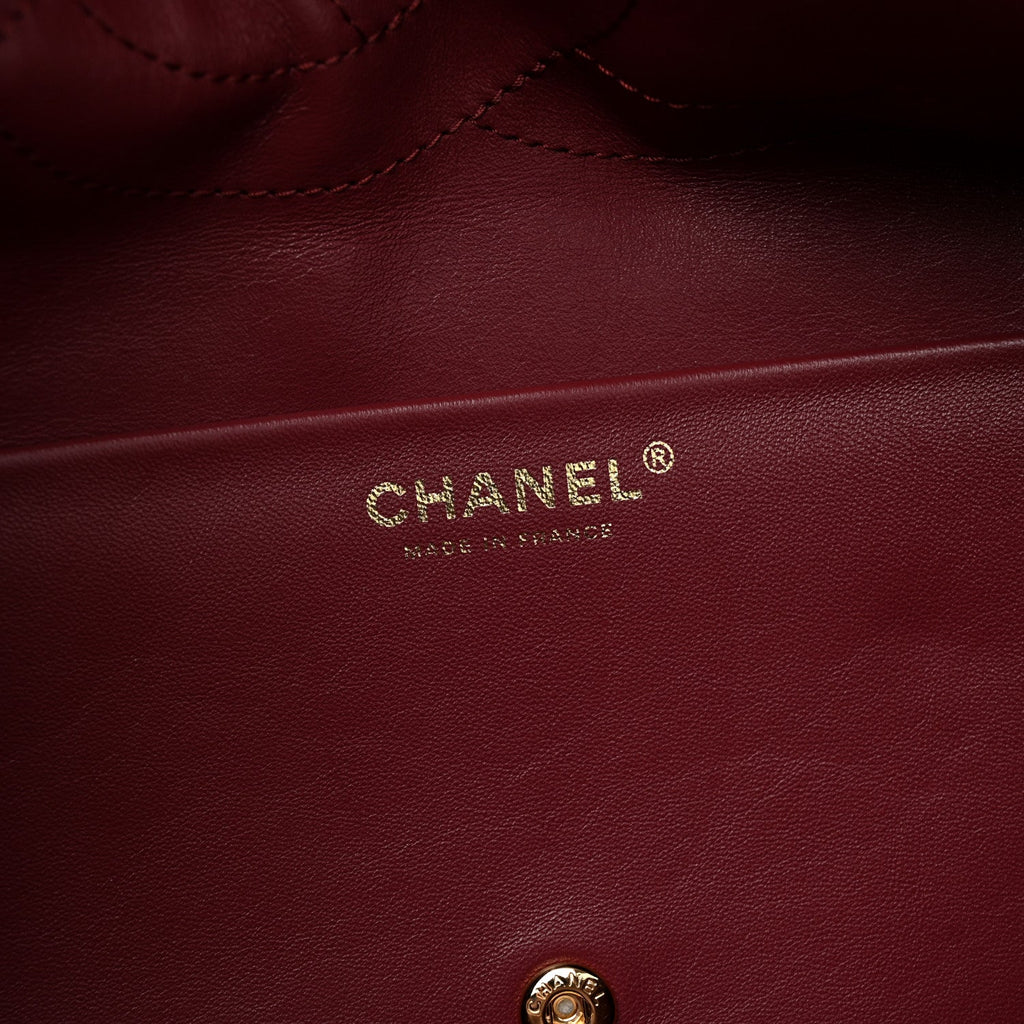 Grained Calfskin Small Souplissimo Maxi Flap Burgundy