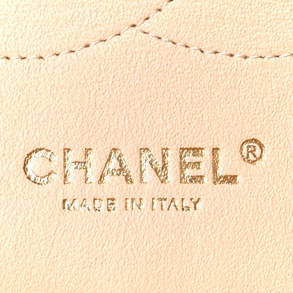 Lambskin Quilted Jumbo Double Flap Beige