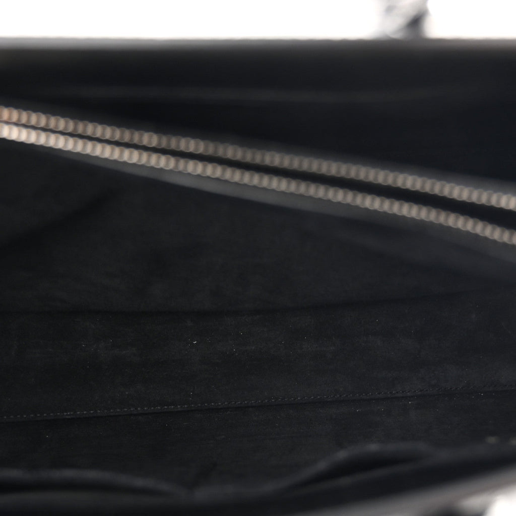 Calfskin Crocodile Embossed Small Sac de Jour Black
