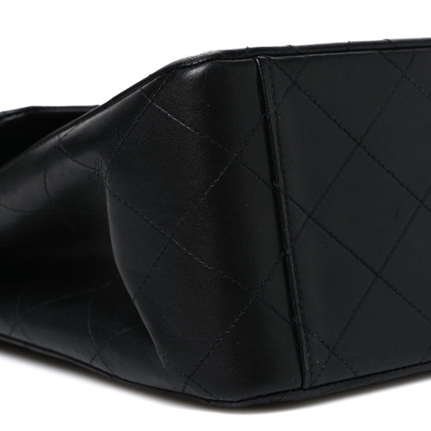Lambskin Quilted XL Jumbo Single Flap Black