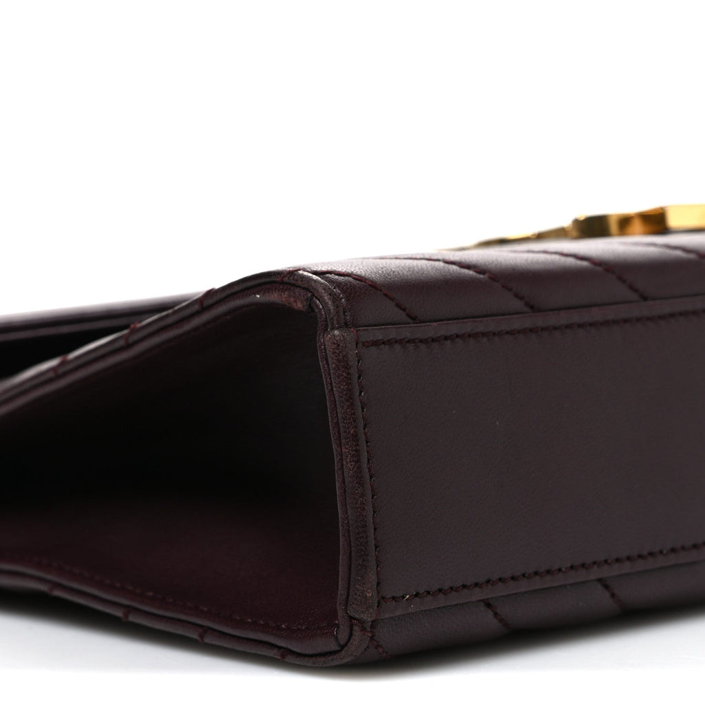 Lambskin Matelasse Chevron Medium Monogram Satchel Amaranto