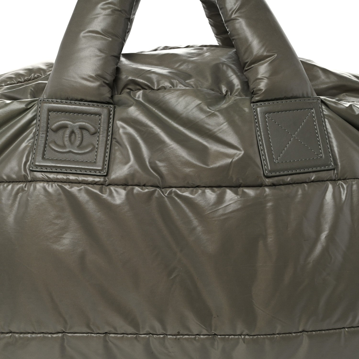 Nylon Quilted Coco Cocoon Reversible Tote Grey