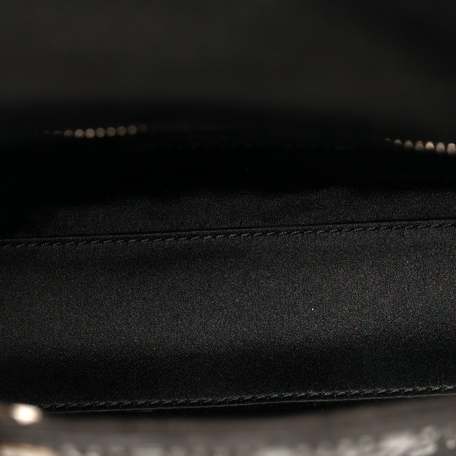 Satin Crystal Cannage Mini Lady Dior Black
