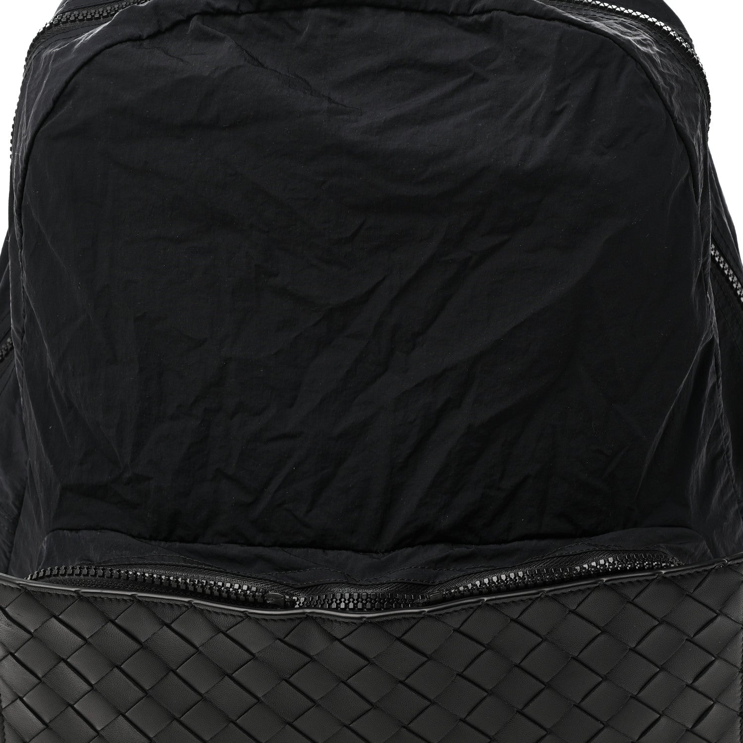 Nappa Nylon Intreccio Packable Backpack Black