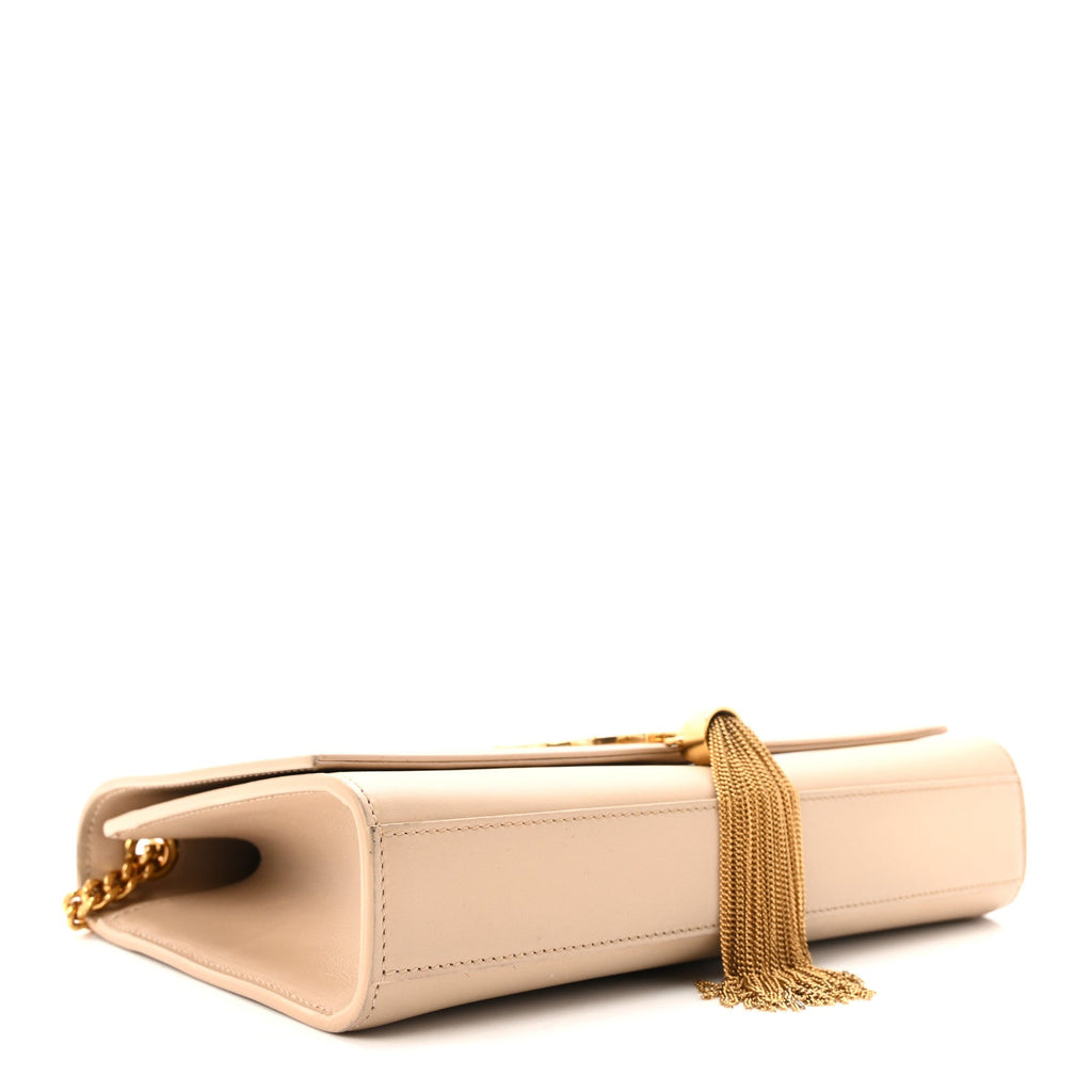 Smooth Calfskin Medium Classic Monogram Kate Tassel Satchel Nude Powder