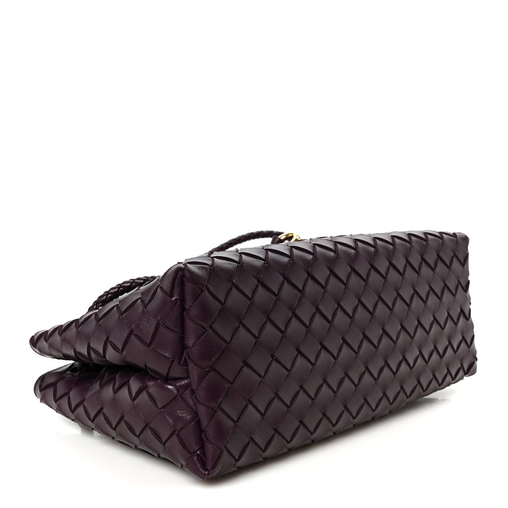 Nappa Intrecciato Small East West Andiamo Shoulder Bag Dark Mystic