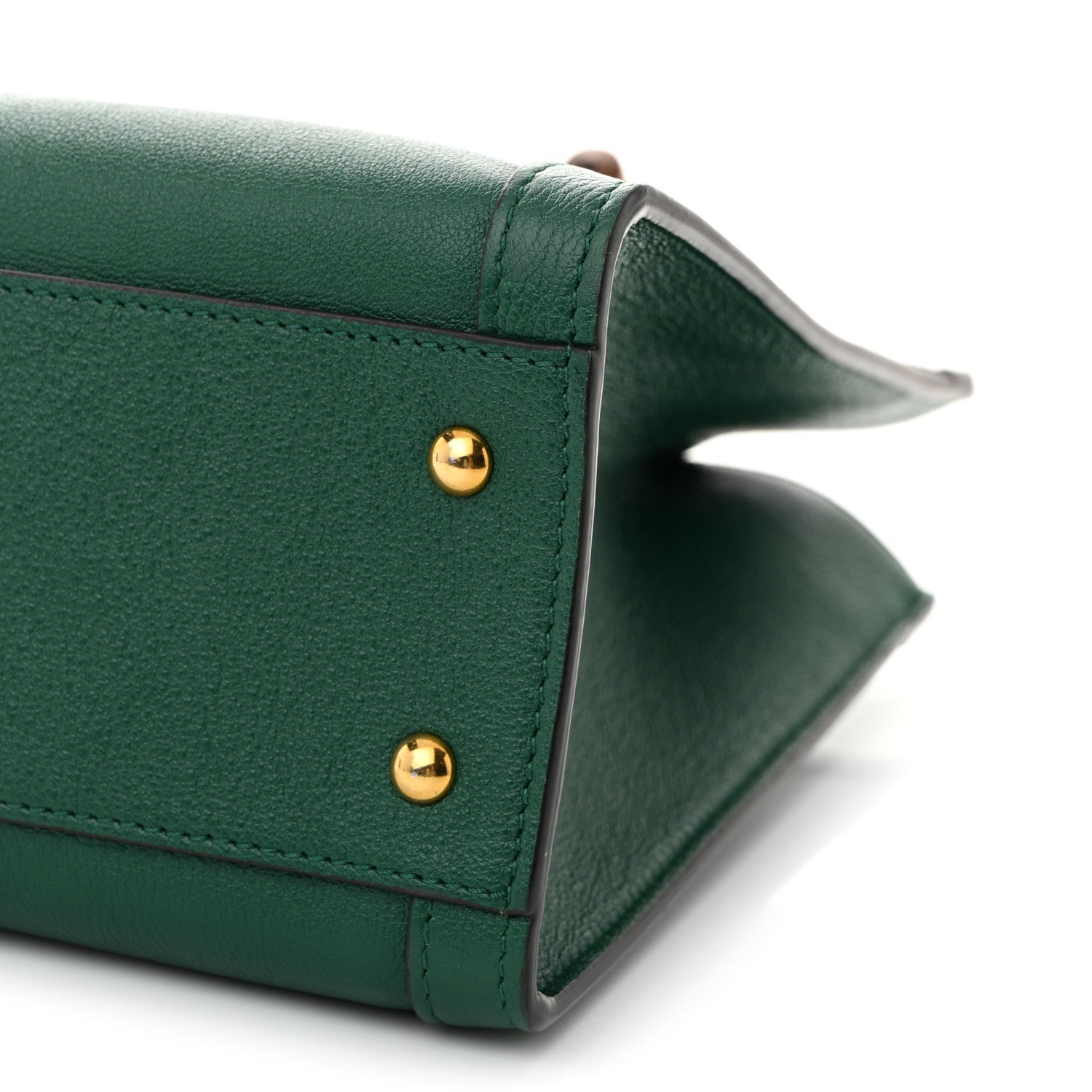 Wonka Grain Calfskin Small Diana Tote Bag Green Yellow Fluo