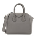 Sugar Goatskin Mini Antigona Pearl Grey
