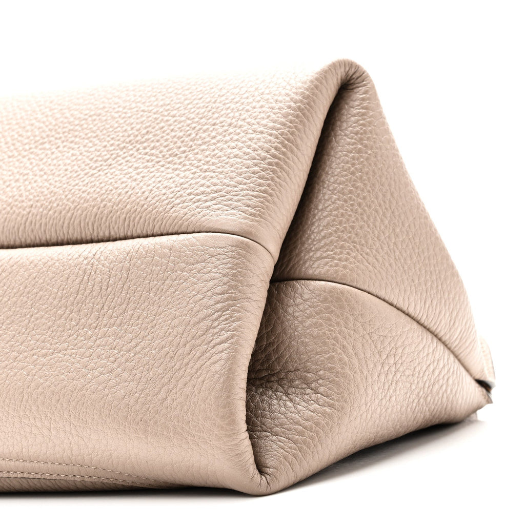 Grained Calfskin Softbit Medium Shoulder Bag Taupe
