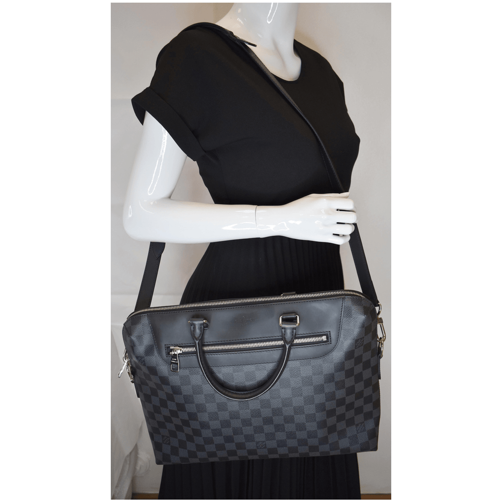 LOUIS VUITTON Porte-Documents Jour Graphite Briefcase Shoulder Bag Black