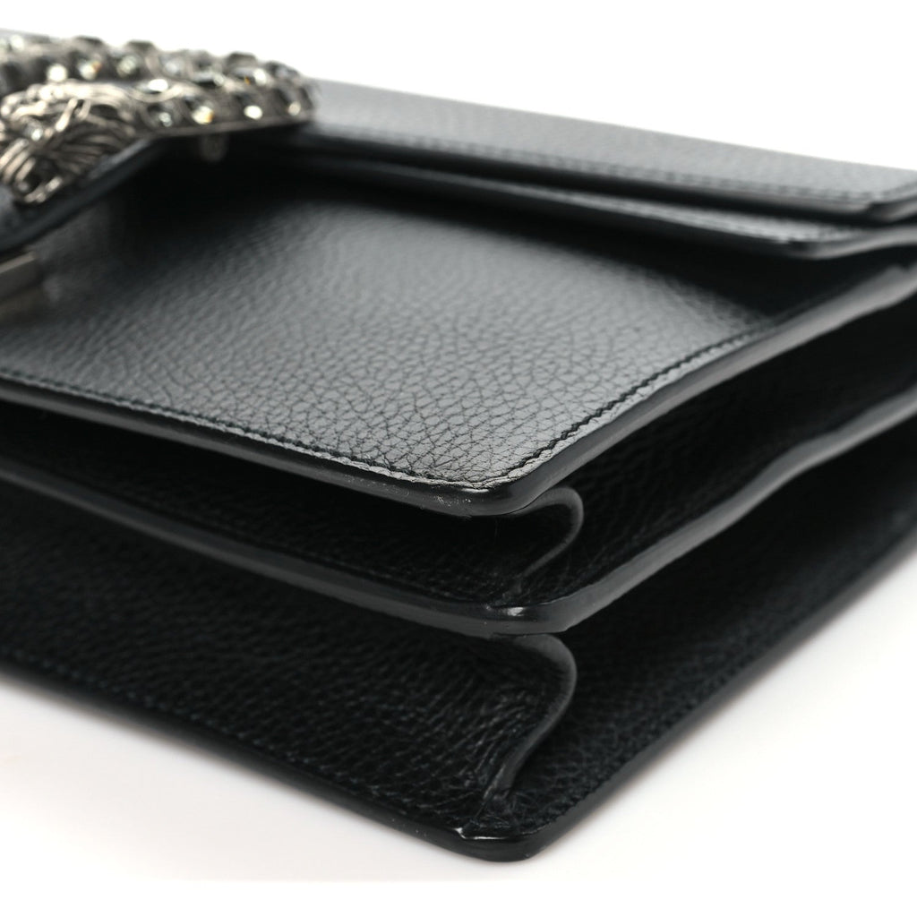 Pebbled Calfskin Small Dionysus Shoulder Bag Black