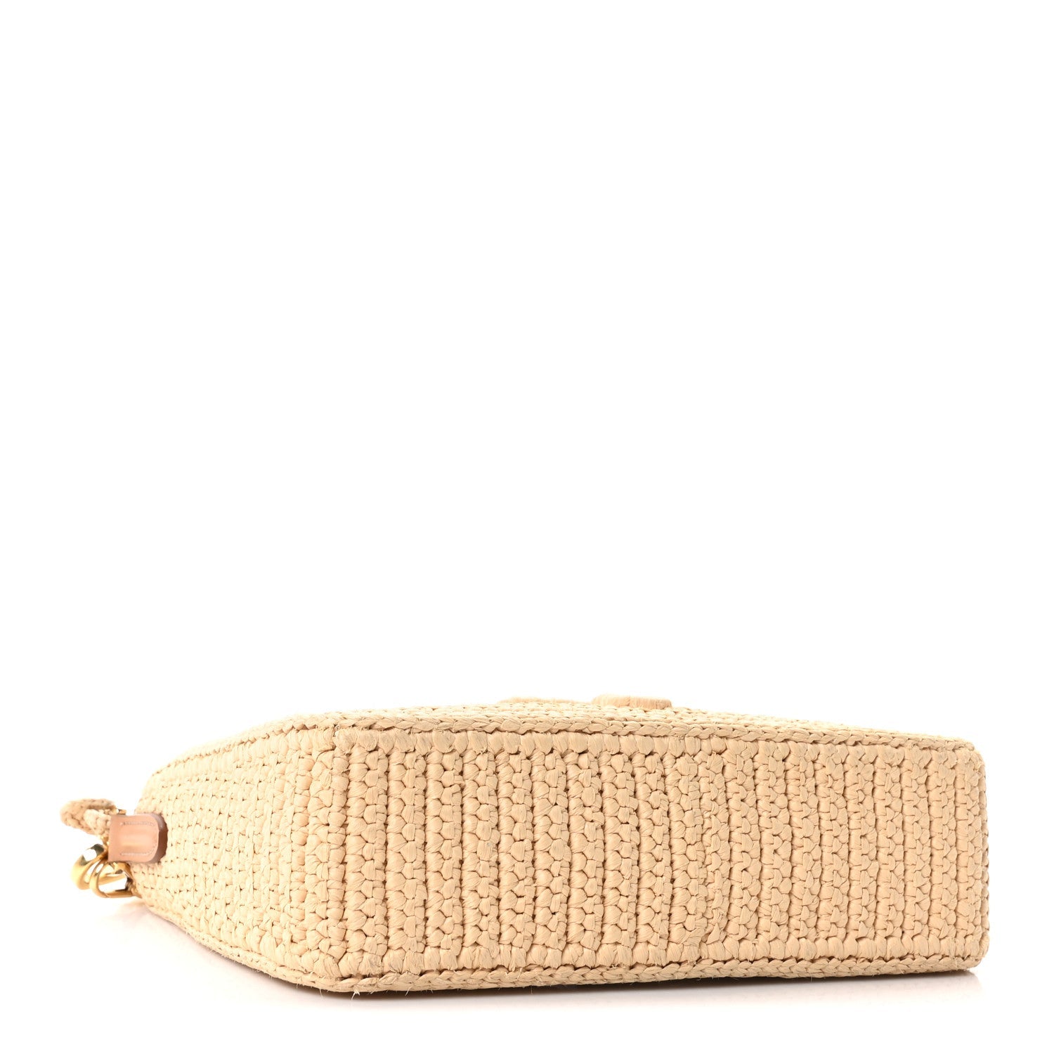 Yarn Raffia Effect Crochet Mini Re-Edition 2000 Shoulder Bag Naturale