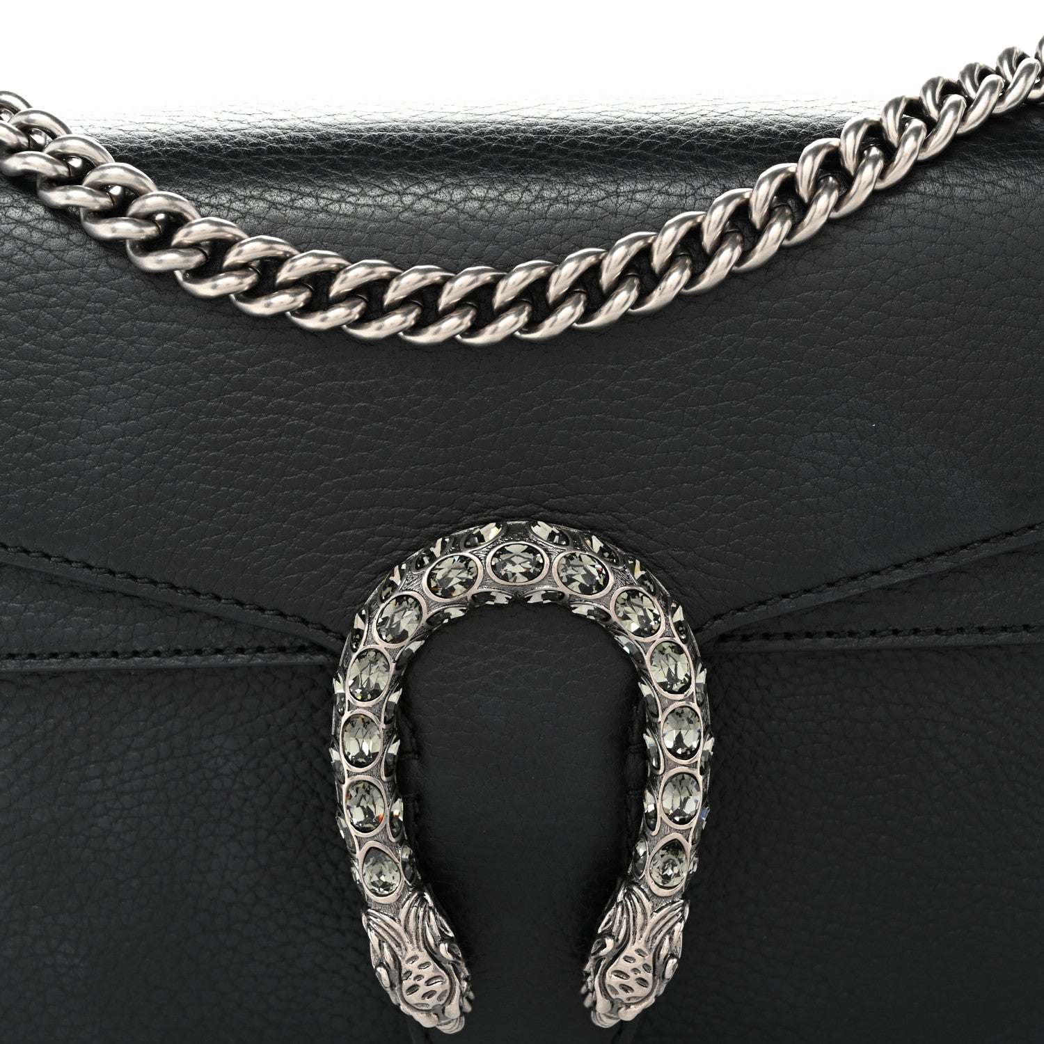Pebbled Calfskin Small Dionysus Shoulder Bag Black