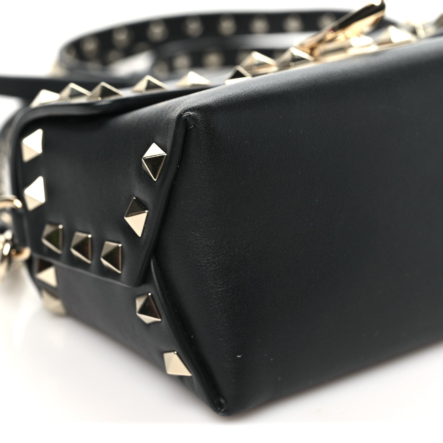 Vitello Mini Rockstud Crossbody Bag Black