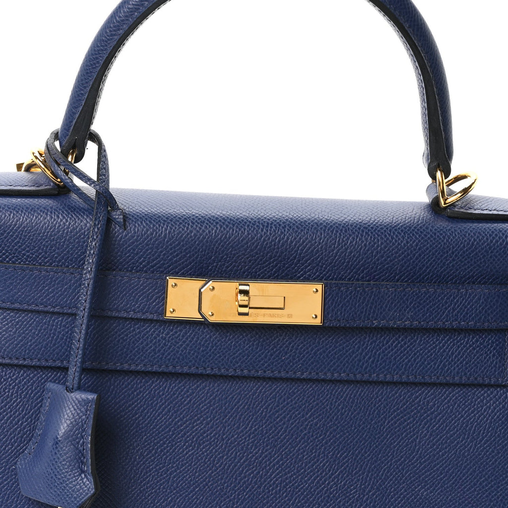 Epsom Kelly Sellier 28 Bleu Saphir