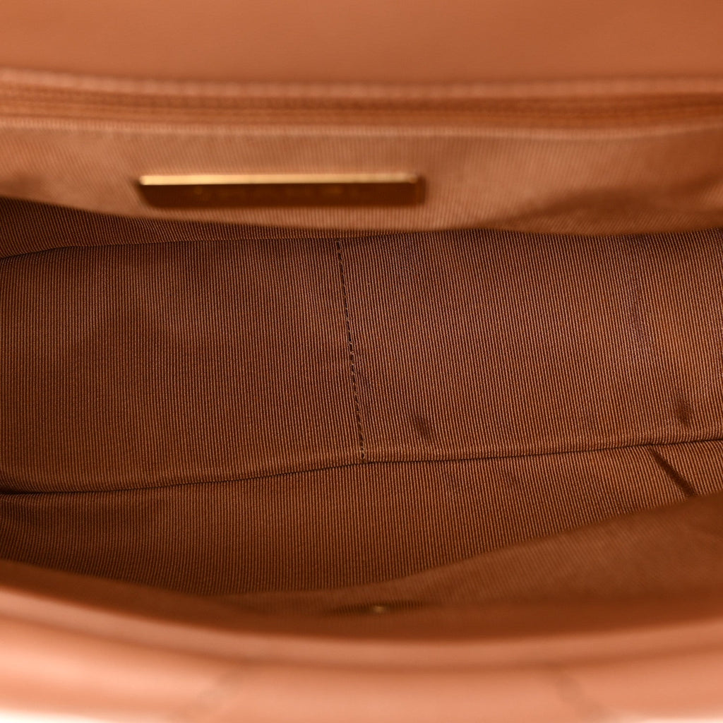Lambskin Quilted Medium Chanel 19 Flap Brown