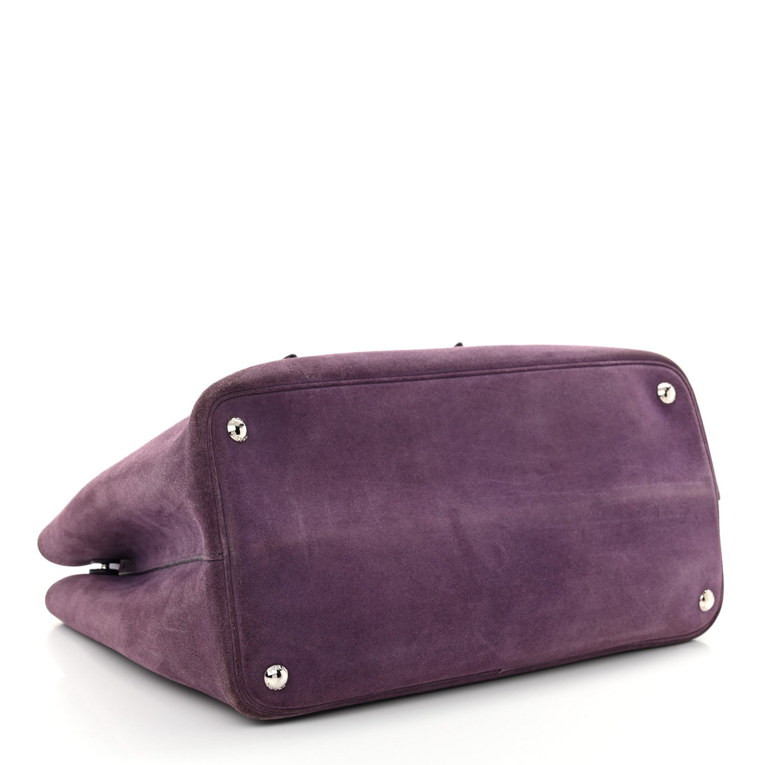 Scamosciato Suede Medium Double Handle Tote Uva Nocciolo