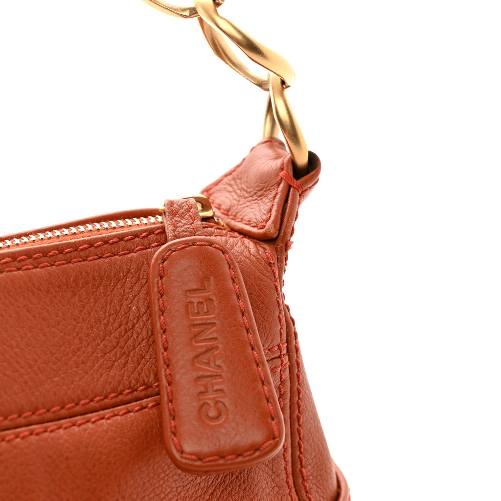 Calfskin Timeless CC Shoulder Bag Orange