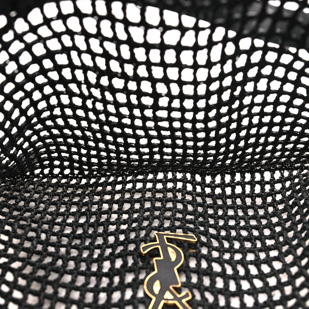 Raffia Calfskin Oxalis Shoulder Bag Black