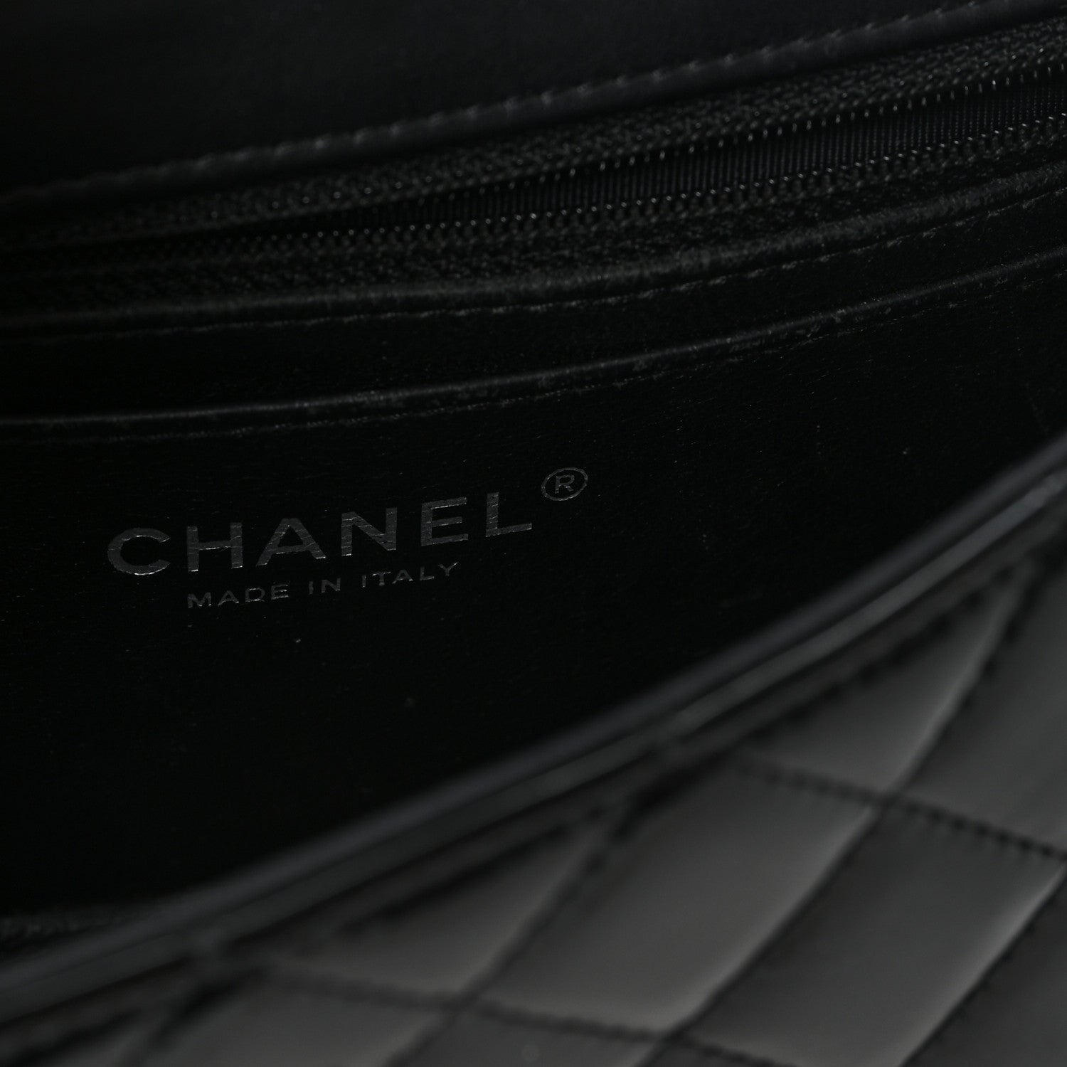 Patent Calfskin Quilted Mini Rectangular Flap Black