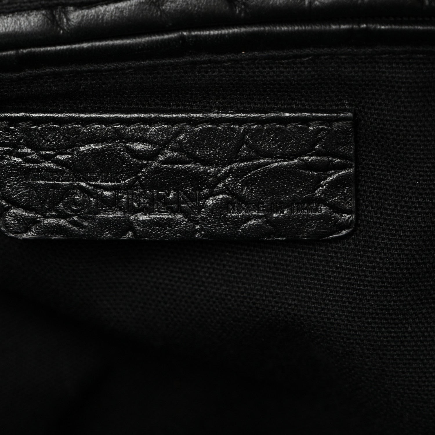 Calfskin Crocodile Embossed Large Skull Padlock Zip Around Tote Black