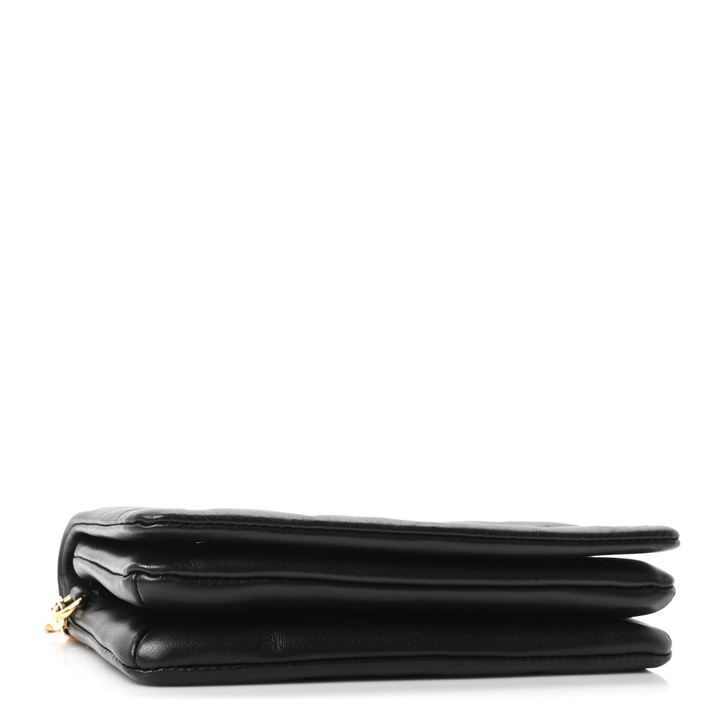 Lambskin Embossed Monogram Pochette Coussin Black
