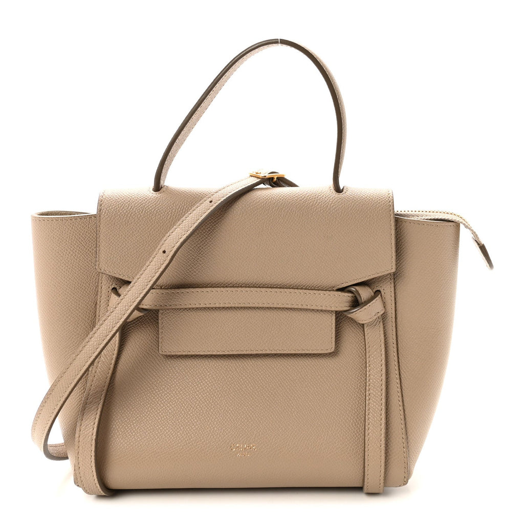 Grained Calfskin Nano Belt Bag Light Taupe