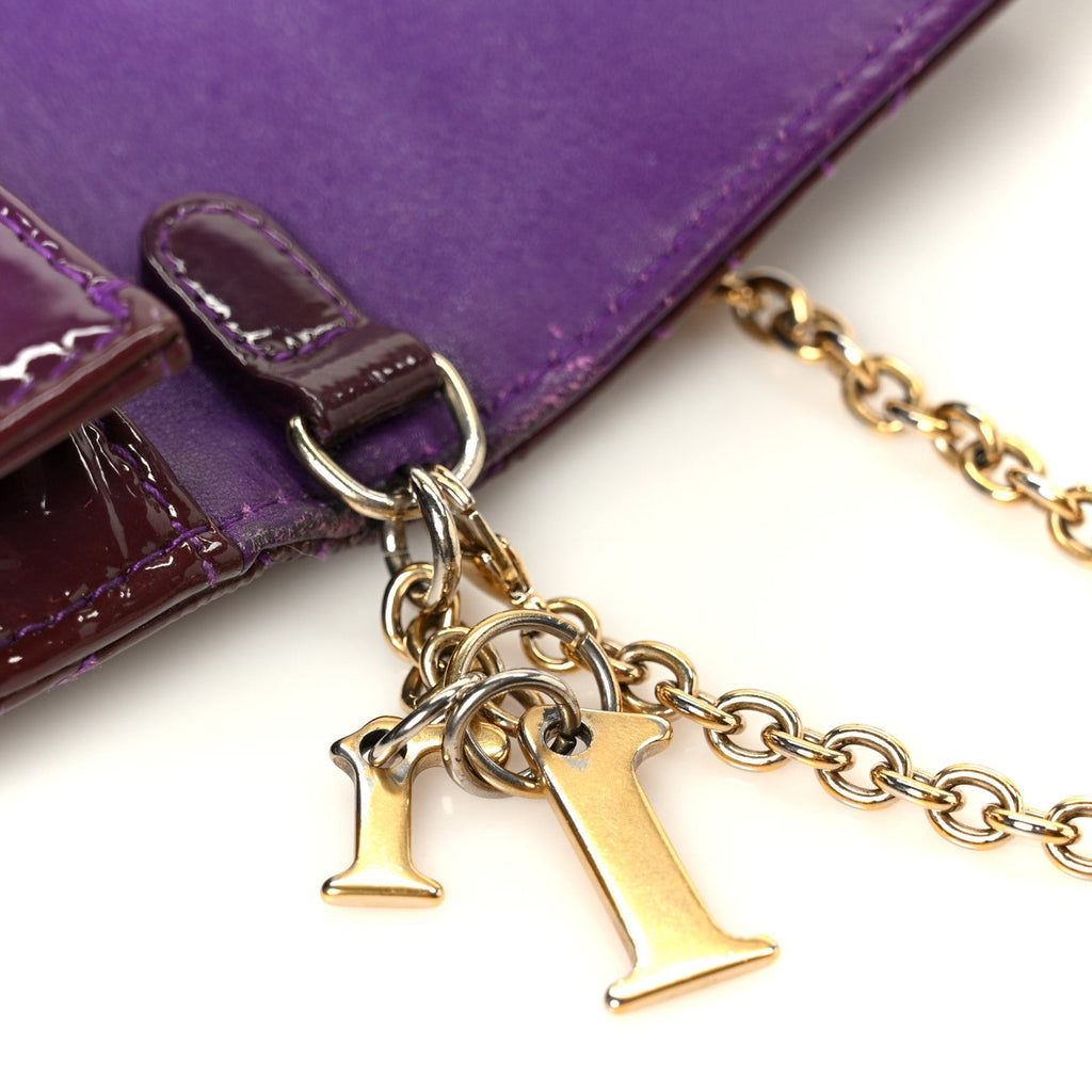 Patent Cannage Lady Dior Convertible Clutch Purple