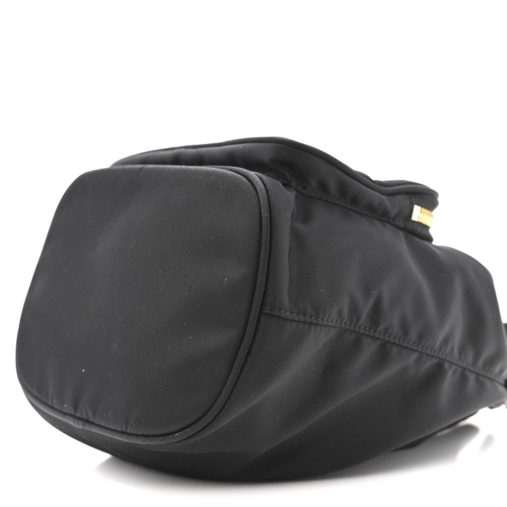 Re-Nylon Saffiano Duet Bucket Crossbody Bag Black