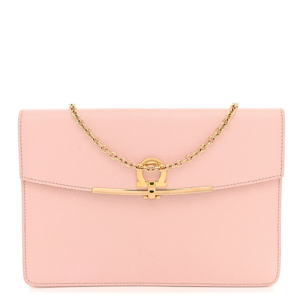 Hammered Calfskin Gancio Wallet On Chain Nylund Pink