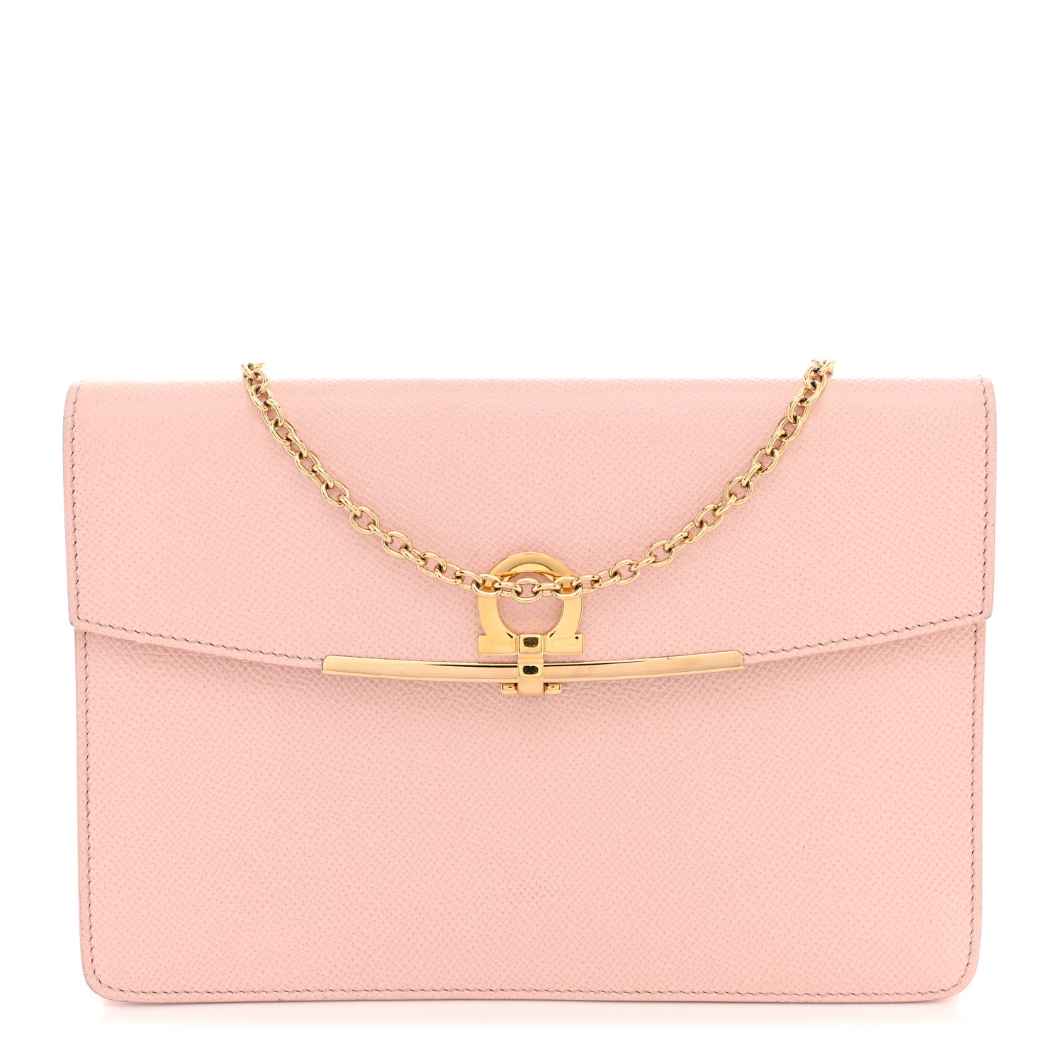 Hammered Calfskin Gancio Wallet On Chain Nylund Pink