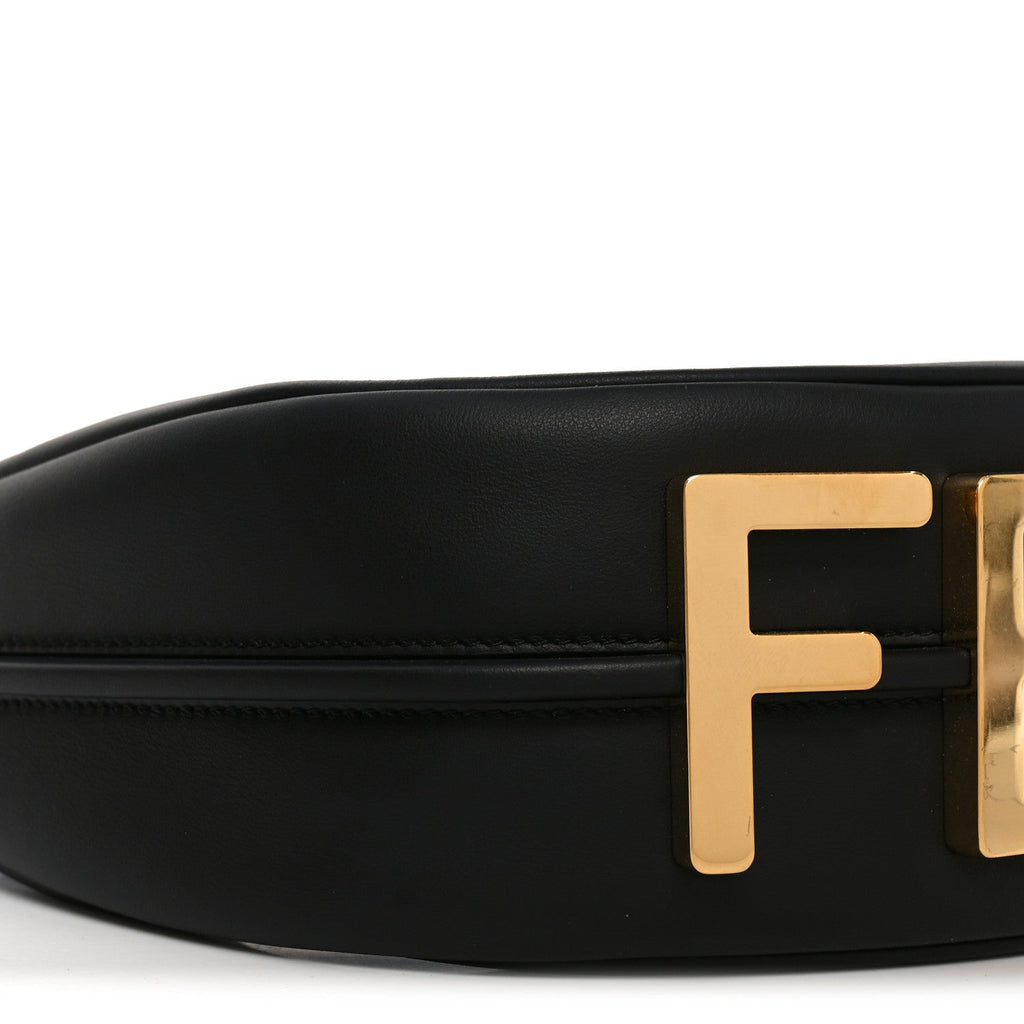 Vitello Grace Matte Small Fendigraphy Hobo Bag Black