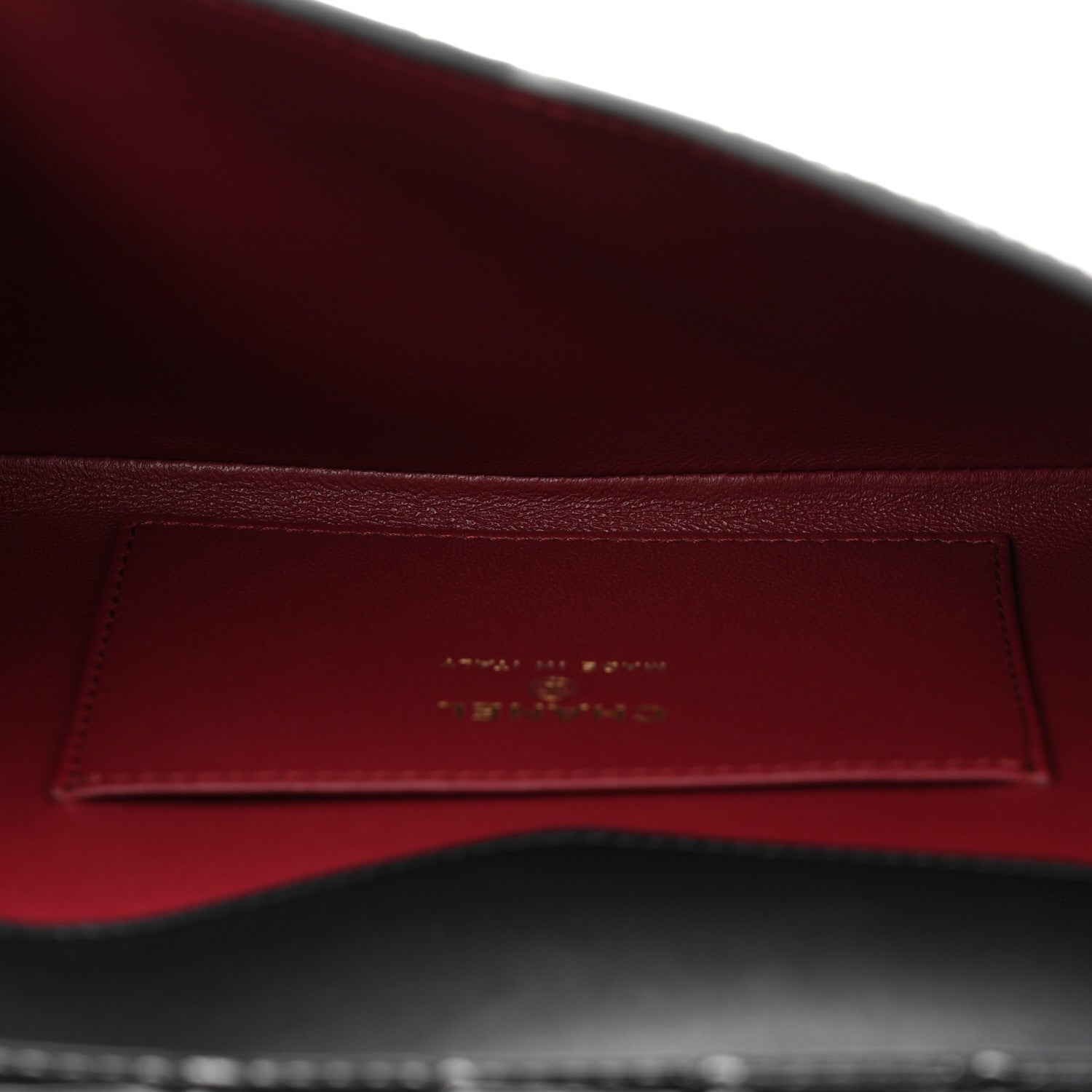 Calfskin Crocodile Embossed Clutch With Chain Black