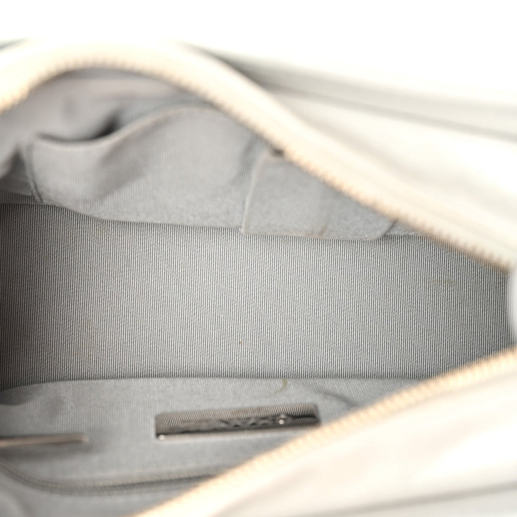 Metallic Aged Calfskin Quilted Small Gabrielle Hobo Silver